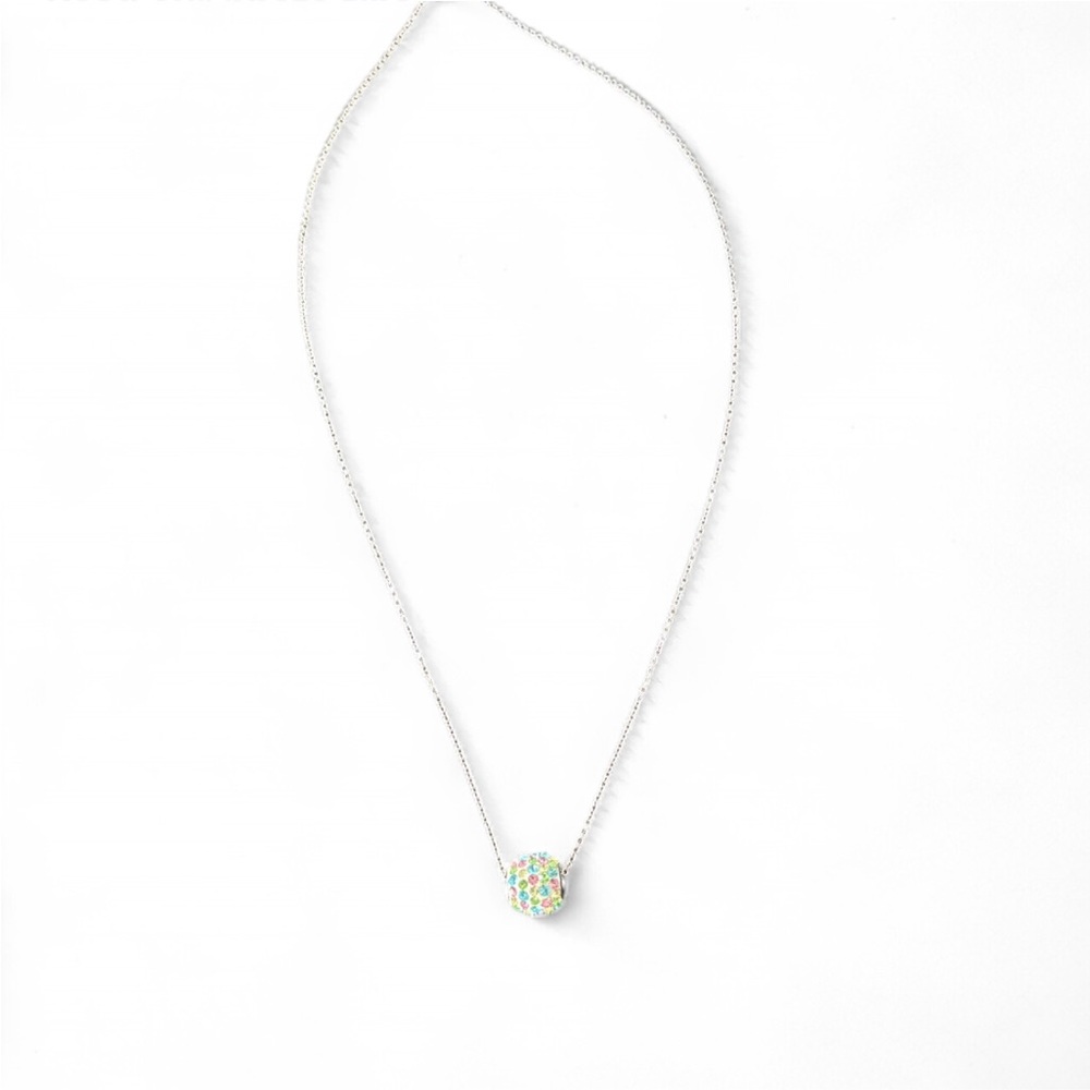 Sterling Silver Necklace with Multicolor Pendant